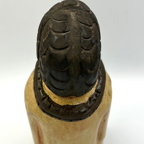 Vintage Hand-carved Wooden Figure 10" Polychrome Naturalistic Tribal Nude Statue - Picture 7 of 8